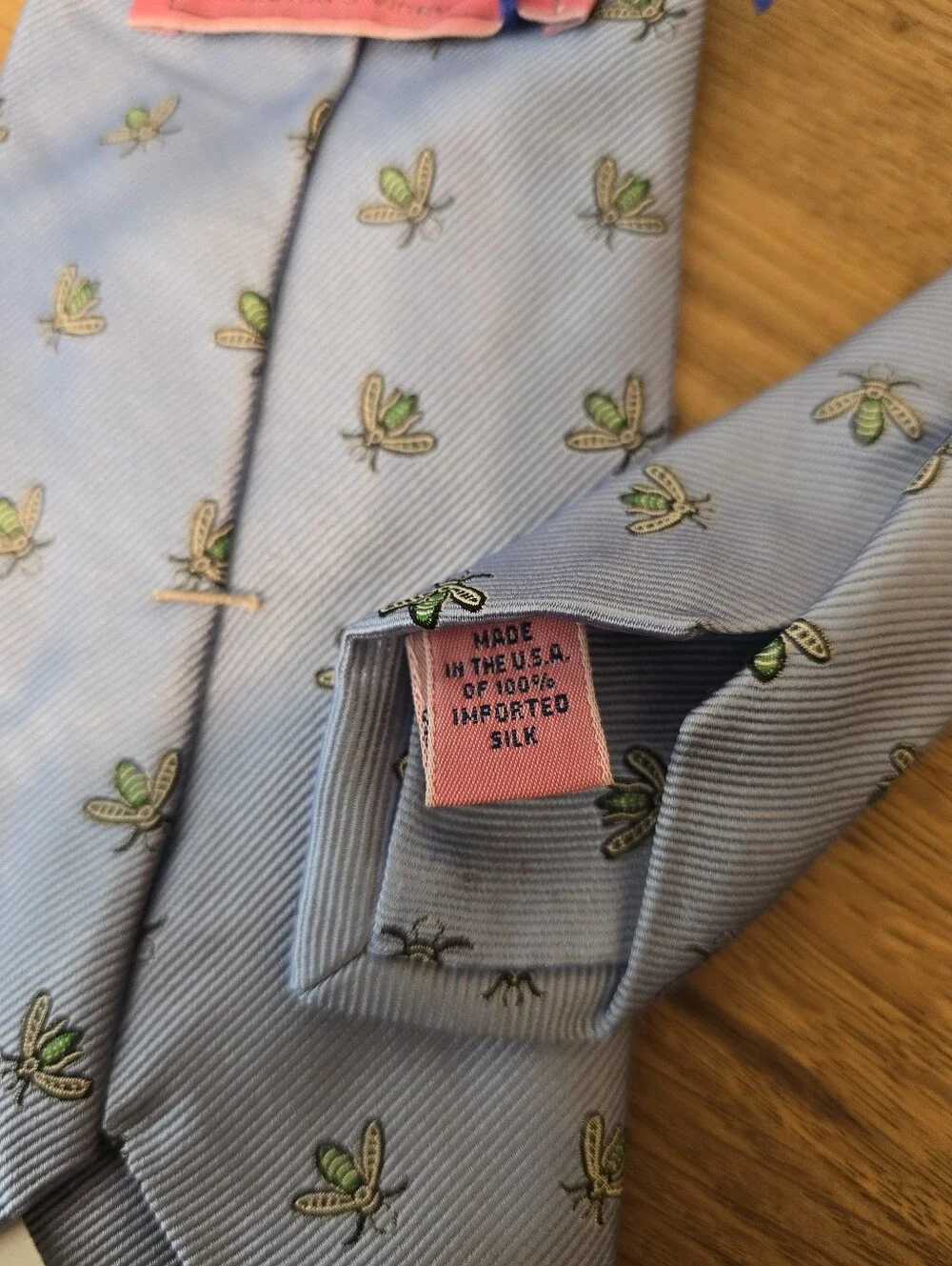 Vineyard Vines Print Silk Tie Light Blue Novelty Neck Tie